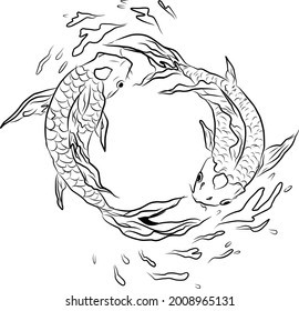 Yin yang fish vector symbol