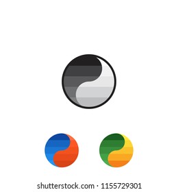 Yin Yang flat icon beautiful color