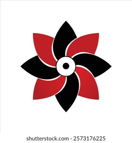 Yin Yang Flower Symbol Balanced Design Vector Art Collection