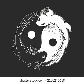 yin y yang en forma de carpa