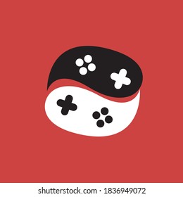 Yin Yang game console logo vector