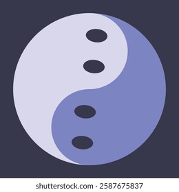 Yin and yang ghosts. Halloween illustration in flat style.