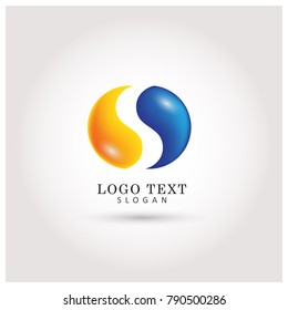 Yin Yang Globe & Color Logo. Symbol & Icon Vector Template.