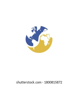 Yin Yang Globe Vector Logo