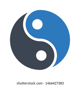 yin yang glyph colour vector icon