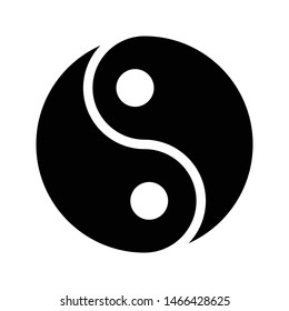 yin yang glyph flat vector icon