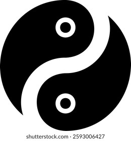 yin yang glyph icon illustration vector