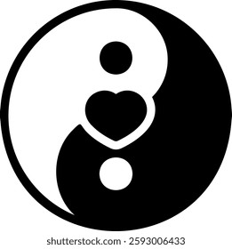 yin yang glyph icon illustration vector