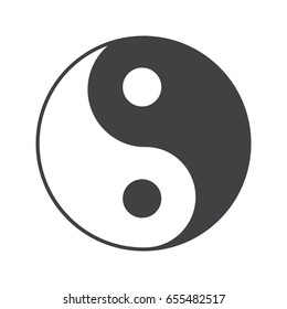 Yin yang glyph icon. Silhouette symbol. Negative space. Vector isolated illustration