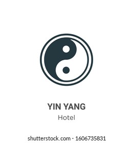 Yin yang glyph icon vector on white background. Flat vector yin yang icon symbol sign from modern accommodation collection for mobile concept and web apps design.