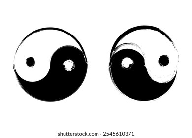 Yin and yang glyph symbol. Symbol of yinyang vector illustration isolated background. Yin yang icon.