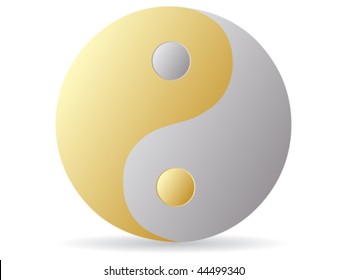 yin and yang - golden and silver