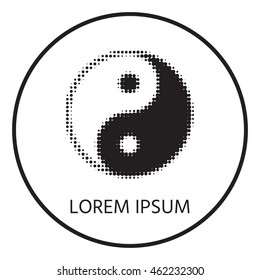 Yin yang halftone symbol