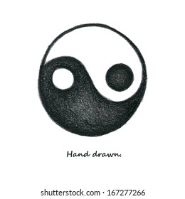 yin yang. hand drawn. vector eps8