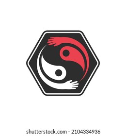 yin yang hand  vector icon illustration design template