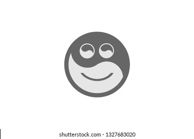 Yin Yang Happy Smiling Emoji