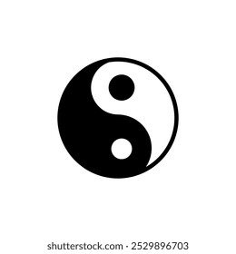 Signo de la armonía de Yin Yang, símbolo de la Religión del taoísmo del Vector en el fondo blanco.. eps