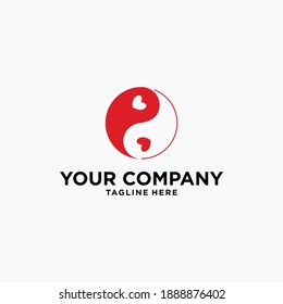Yin Yang heart, balance feeling. suitable for use for various companies.