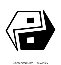 yin yang and hexagone logo