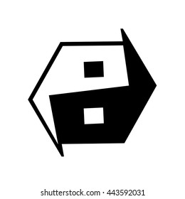 yin yang and hexagone logo