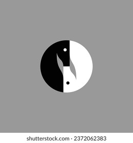 Yin Yang Horse logo template