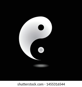 yin yang icon with black background,abstract composition