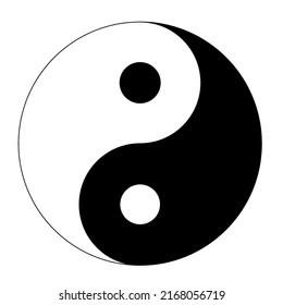 yin and yang icon black and white