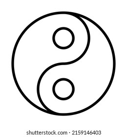 Yin And Yang Icon. Bold outline design with editable stroke width. Vector Illustration.