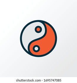 Yin yang icon colored line symbol. Premium quality isolated tao element in trendy style.