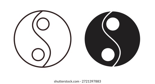 Conjunto de concepto de icono de Yin yang. Colección de íconos simple