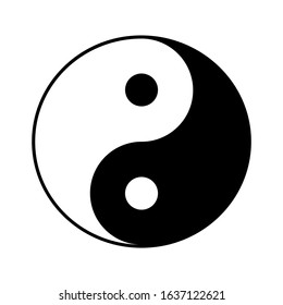 Yin yang icon design. Black and white yin yang icon in trendy flat style design. Vector illustration.