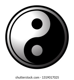 A yin and yang icon design isolated on a white background