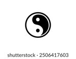 Yin and Yang icon design vector illustration in white background.