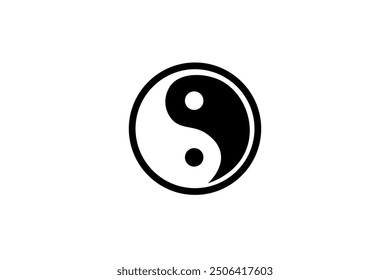 Yin- und Yang-Symbol, Vektorgrafik auf weißem Hintergrund.