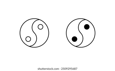 Yin Yang icon design with white background stock illustration