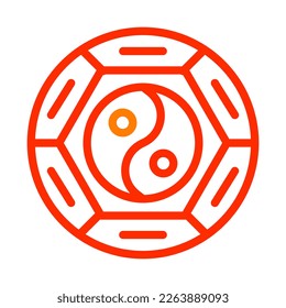 yin and yang icon duocolor red style chinese new year illustration vector perfect. Icon sign from modern collection for web. Nice design perfect