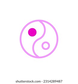 Yin and yang icon duotune pink colour chinese new year vector element and symbol perfect.