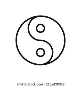 Yin Yang Symbol - bearbeiteter Strich
