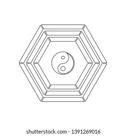 Yin Yang icon. Element of China for mobile concept and web apps icon. Outline, thin line icon for website design and development, app development