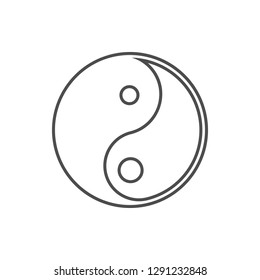Yin Yang icon. Element of cyber security for mobile concept and web apps icon. Thin line icon for website design and development, app development