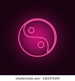 Yin Yang icon. Elements of SPA in neon style icons. Simple icon for websites, web design, mobile app, info graphics
