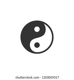 Yin Yang. Icon Flat