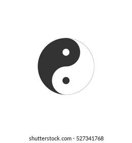 Yin Yang icon flat. Illustration isolated vector sign symbol