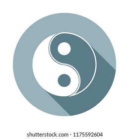 yin yang icon in Flat long shadow style. One of web collection icon can be used for UI, UX