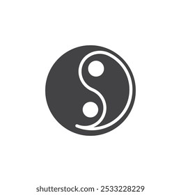 Icono de Yin yang Conjunto de contorno simple plano