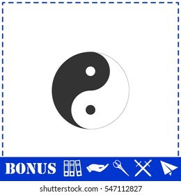 Yin Yang icon flat. Simple vector symbol and bonus icon