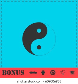 Yin Yang icon flat. Simple vector symbol and bonus icon