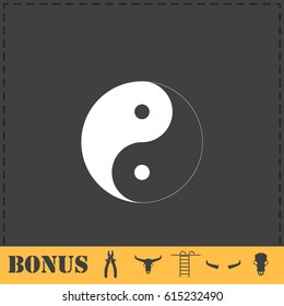 Yin Yang icon flat. Simple vector symbol and bonus icon