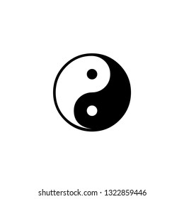 Yin And Yang Icon In Flat Style Vector For Apps, UI, Websites. Black Icon Vector Illustration.