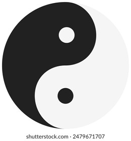 yin yang icon with flat style